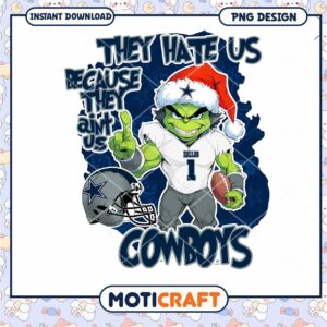 Dallas Cowboys Fun Grinch PNG Design for Fans