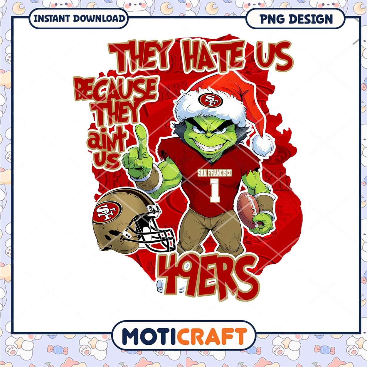 San Francisco 49ers Christmas PNG Design Download San Francisco 49ers Christmas PNG Design Download