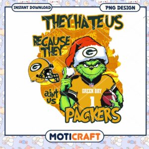 Green Bay Packers Grinch Football PNG Design Download