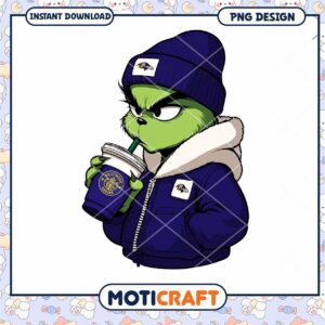 Grinch in Ravens Jacket PNG Instant Download Art Grinch in Ravens Jacket PNG Instant Download Art