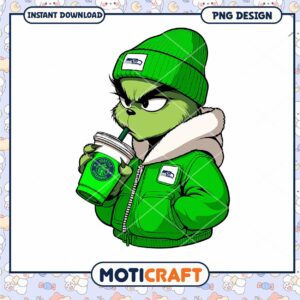 Grinch Aesthetic Green Jacket PNG Digital Download