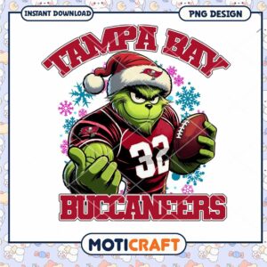 Tampa Bay Buccaneers Grinch PNG Holiday Design