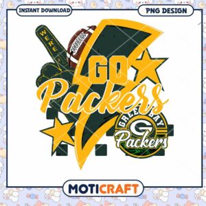 Go Packers Football PNG Design Instant Download Art