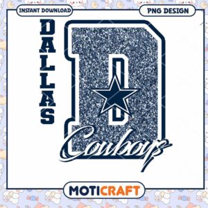 Dallas Cowboys Glitter PNG Design for Instant Download
