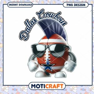 Dallas Cowboys Fun Football Character PNG Design