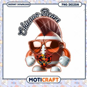 Chicago Bears Fun Football Character PNG Design