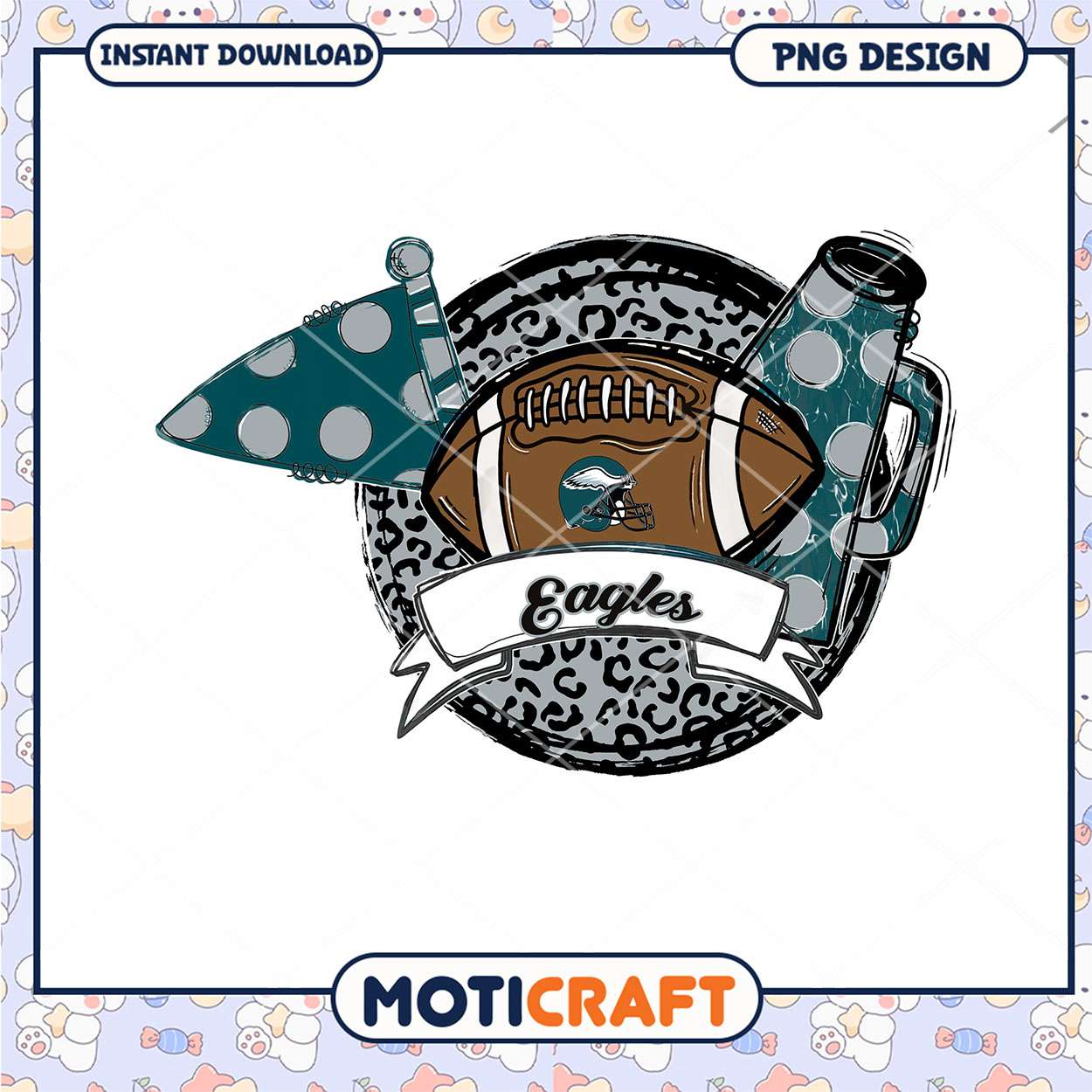 Eagles Football Party PNG Design Instant Download Eagles Football Party PNG Design Instant Download