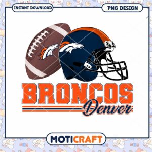 Denver Broncos Football PNG Design Instant Download