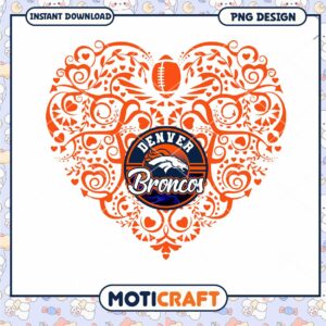 Denver Broncos Heart PNG Design Instant Download Denver Broncos Heart PNG Design Instant Download
