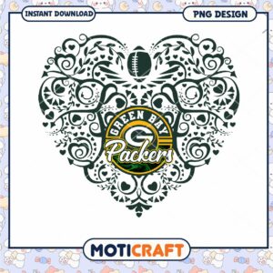 Green Bay Packers Heart Graphic PNG Design Download Green Bay Packers Heart Graphic PNG Design Download
