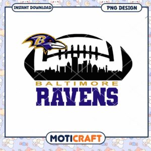 Baltimore Ravens Football Skyline PNG Design Download