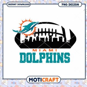 Miami Dolphins Football PNG Design Instant Download