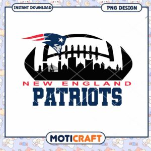 New England Patriots Football City Skyline PNG Design