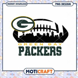 Green Bay Packers Football PNG Instant Download Design