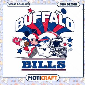 Buffalo Bills Mickey Mouse Football PNG Design Download