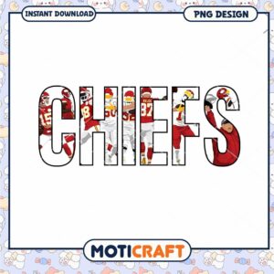 Chiefs Football Team Graphic PNG Instant Download
