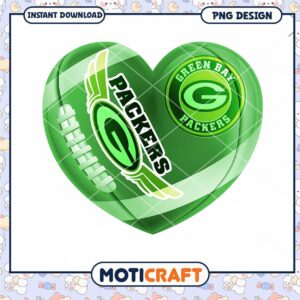 Green Bay Packers Heart Football PNG