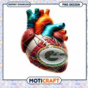 Green Bay Packers Heart PNG Sublimation