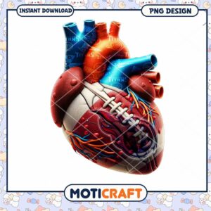 Titans Football Heart PNG Design