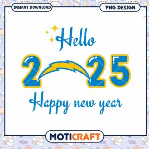 Option 1 (Focus on Year) Hello 2025 Happy New Year PNG Design