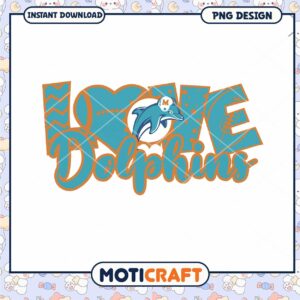 Miami Dolphins Love PNG Design