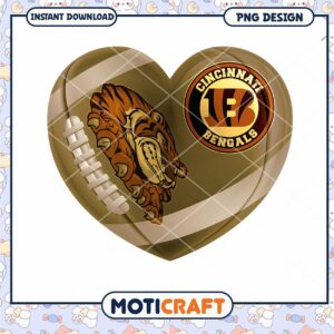 Cincinnati Bengals Heart Football PNG