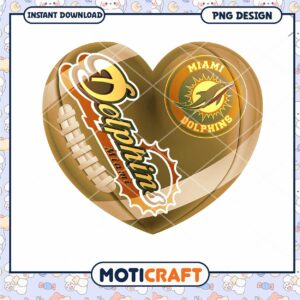 Miami Dolphins Heart Football PNG