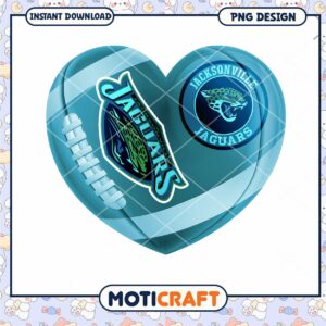 Jacksonville Jaguars Heart PNG Sublimation