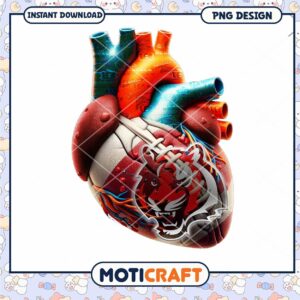 Bengals Heart Football PNG Design