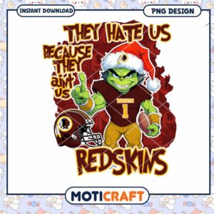Grinch Redskins PNG Sublimation Design