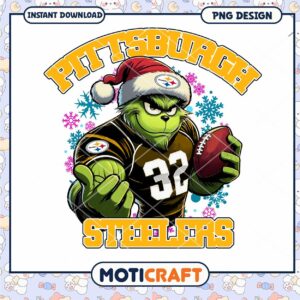 Grinch Pittsburgh Steelers PNG Sublimation
