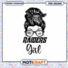 Raiders Girl Messy Bun PNG Design