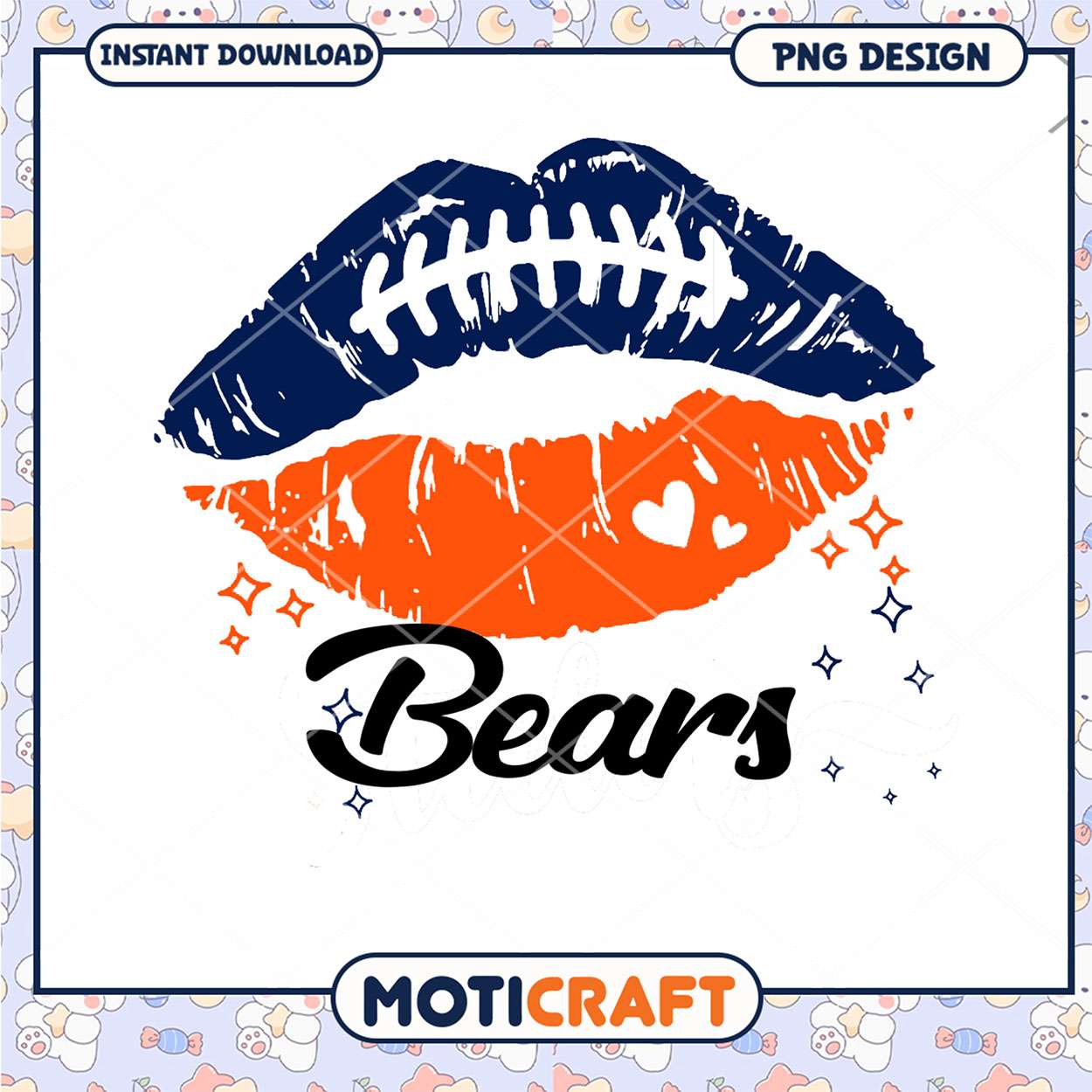 Chicago Bears Kiss PNG Design Chicago Bears Kiss PNG Design