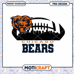 Chicago Bears PNG Football City Skyline Design