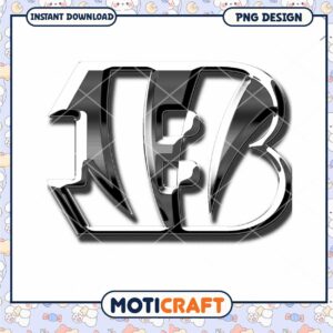 Chrome NB Letters PNG Design Instant Download
