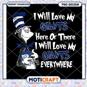 NY Giants Cat PNG Design Instant Download