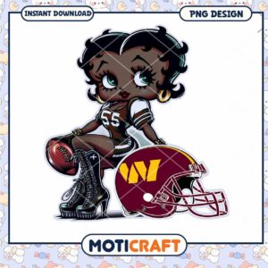 Black Betty Boop Football PNG Sublimation