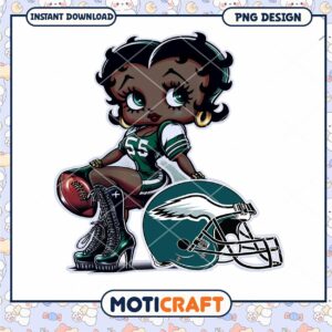 Option 1 (Focus on character) Bettie Page Football PNG Design