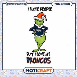 Grinch Broncos Christmas PNG Design