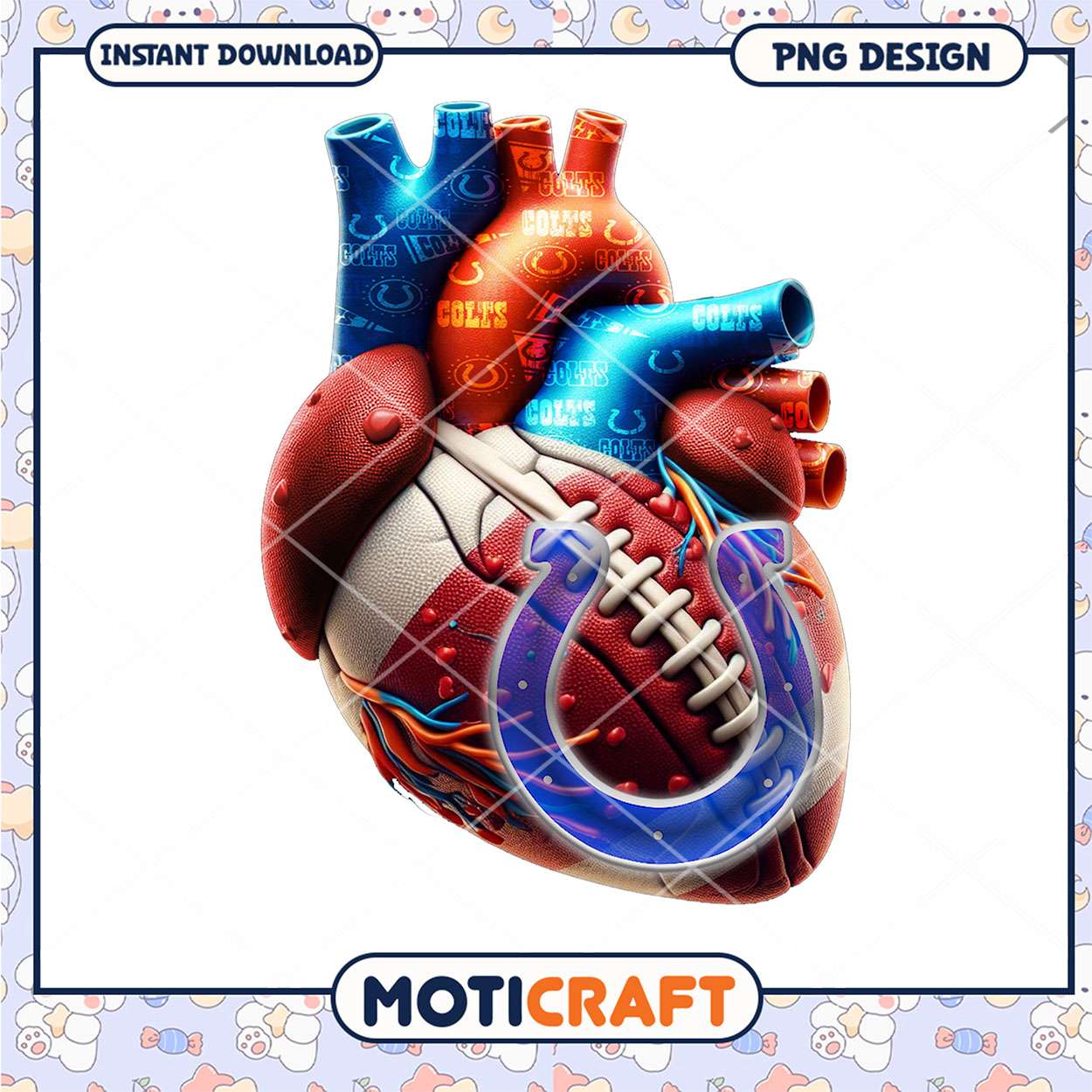 Indianapolis Colts Heart PNG Sublimation Indianapolis Colts Heart PNG Sublimation