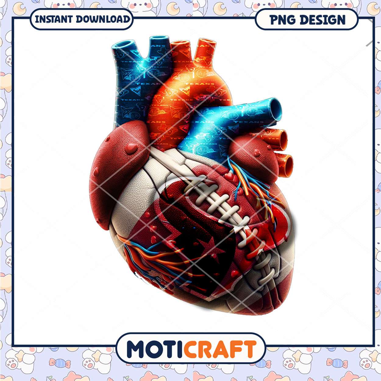 Football Heart PNG Design Instant Download Football Heart PNG Design Instant Download