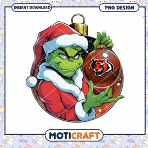 Grinch Bengals Christmas Ornament PNG