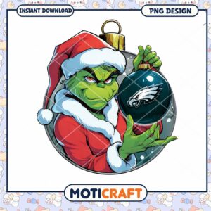 Grinch Eagles Christmas Ornament PNG