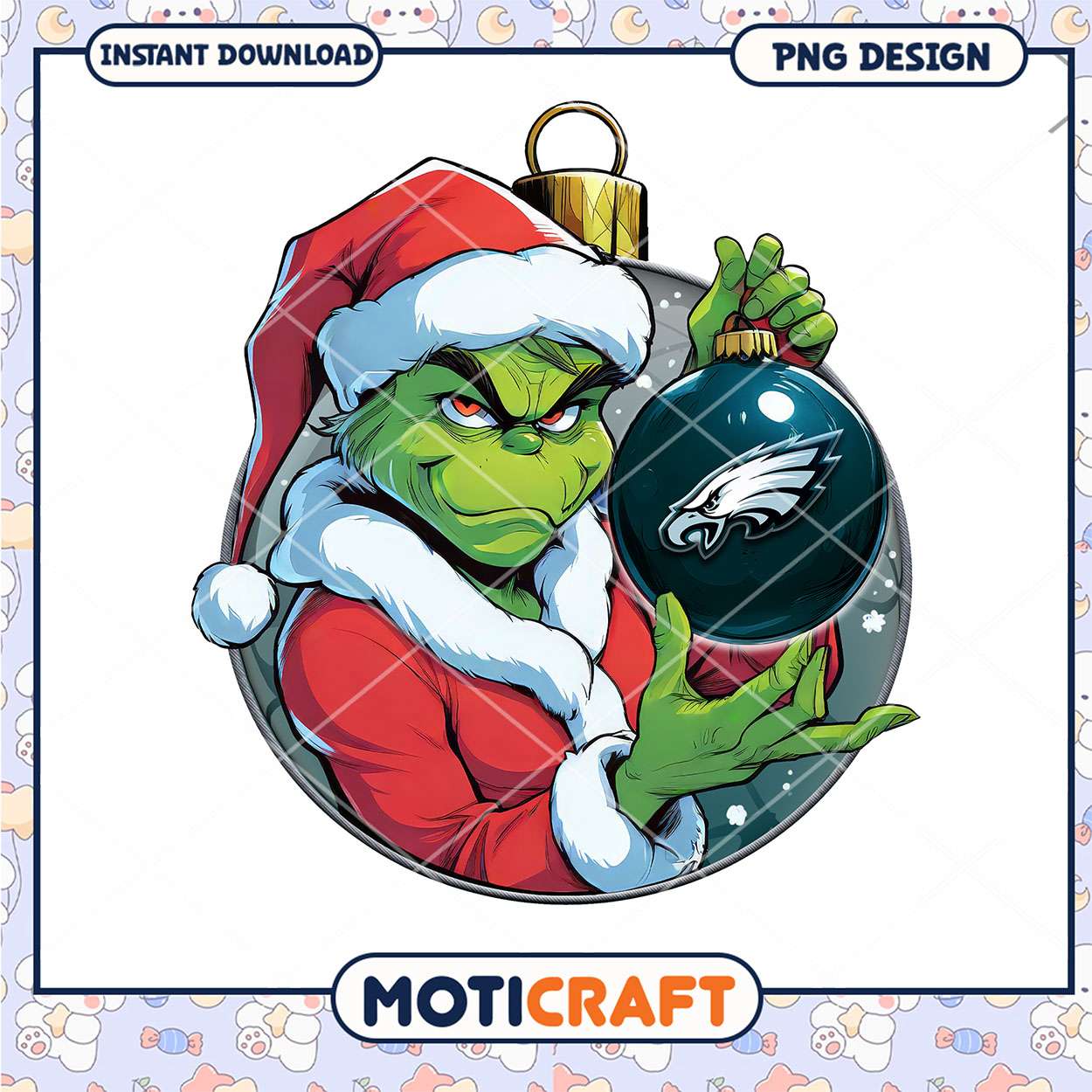 Grinch Eagles Christmas Ornament PNG Grinch Eagles Christmas Ornament PNG