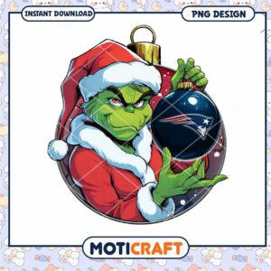 Grinch Christmas Ornament PNG Patriots Design