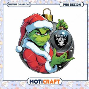 Grinch Raiders Christmas Ornament PNG