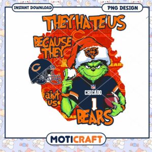 Grinch Chicago Bears Christmas PNG