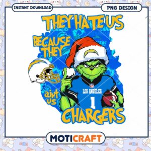 Grinch Los Angeles Chargers PNG Sublimation