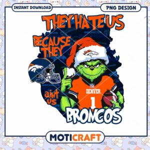 Grinch Denver Broncos Christmas PNG