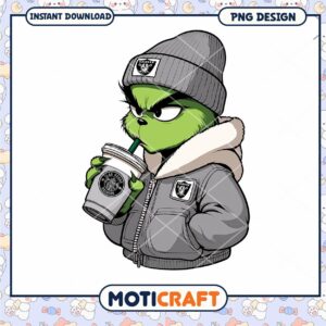 Grinch Raiders PNG Design Instant Download